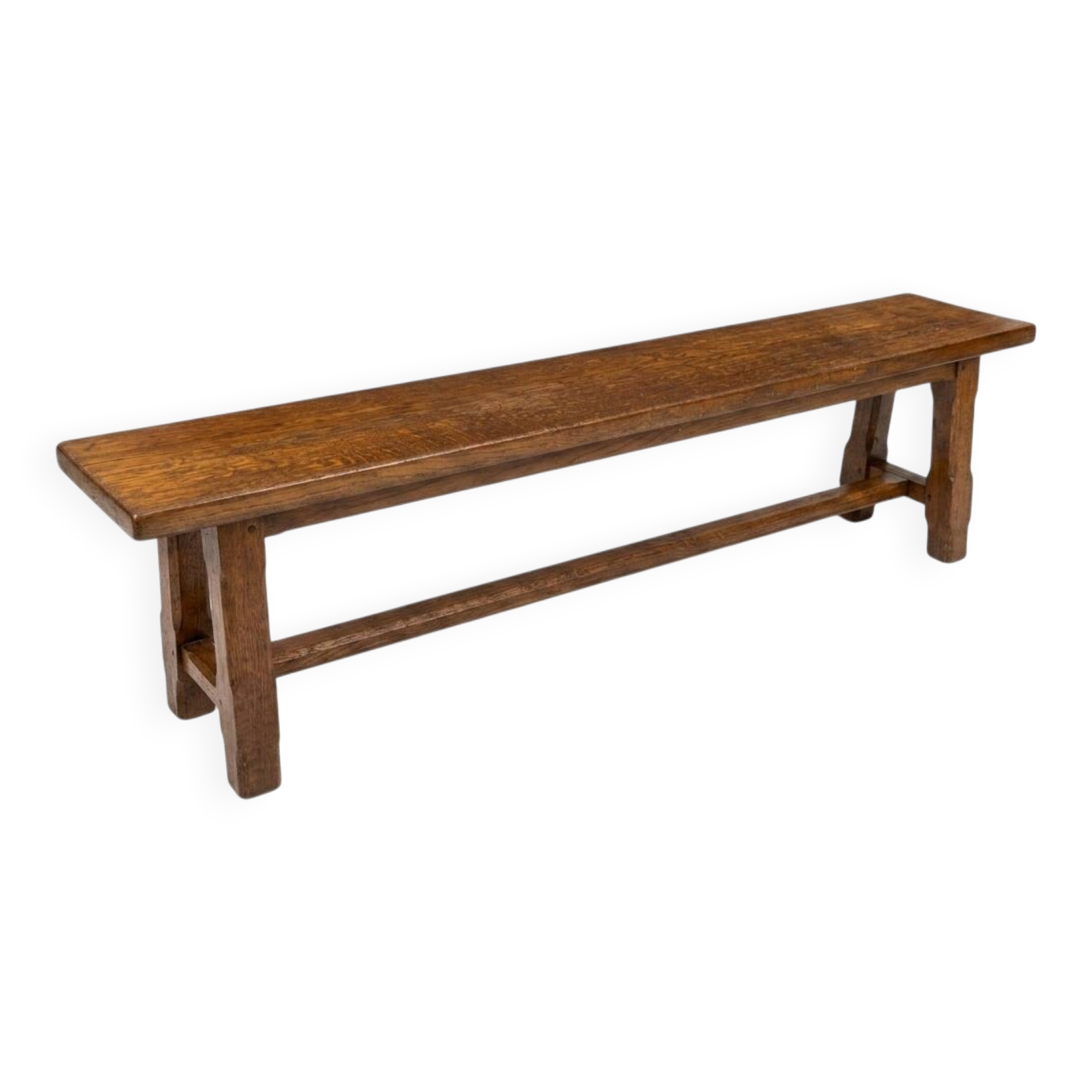 Solid oak farmhouse bench, 160cm in length.