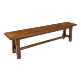 Solid oak farmhouse bench, 160cm in length.