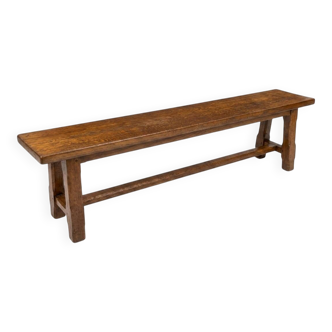 Solid oak farmhouse bench, 160cm in length.