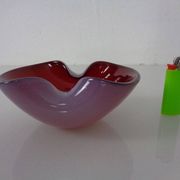 Red and Lilac Sommerso Murano Glass Bowl or Ashtray, Italy, 1960s