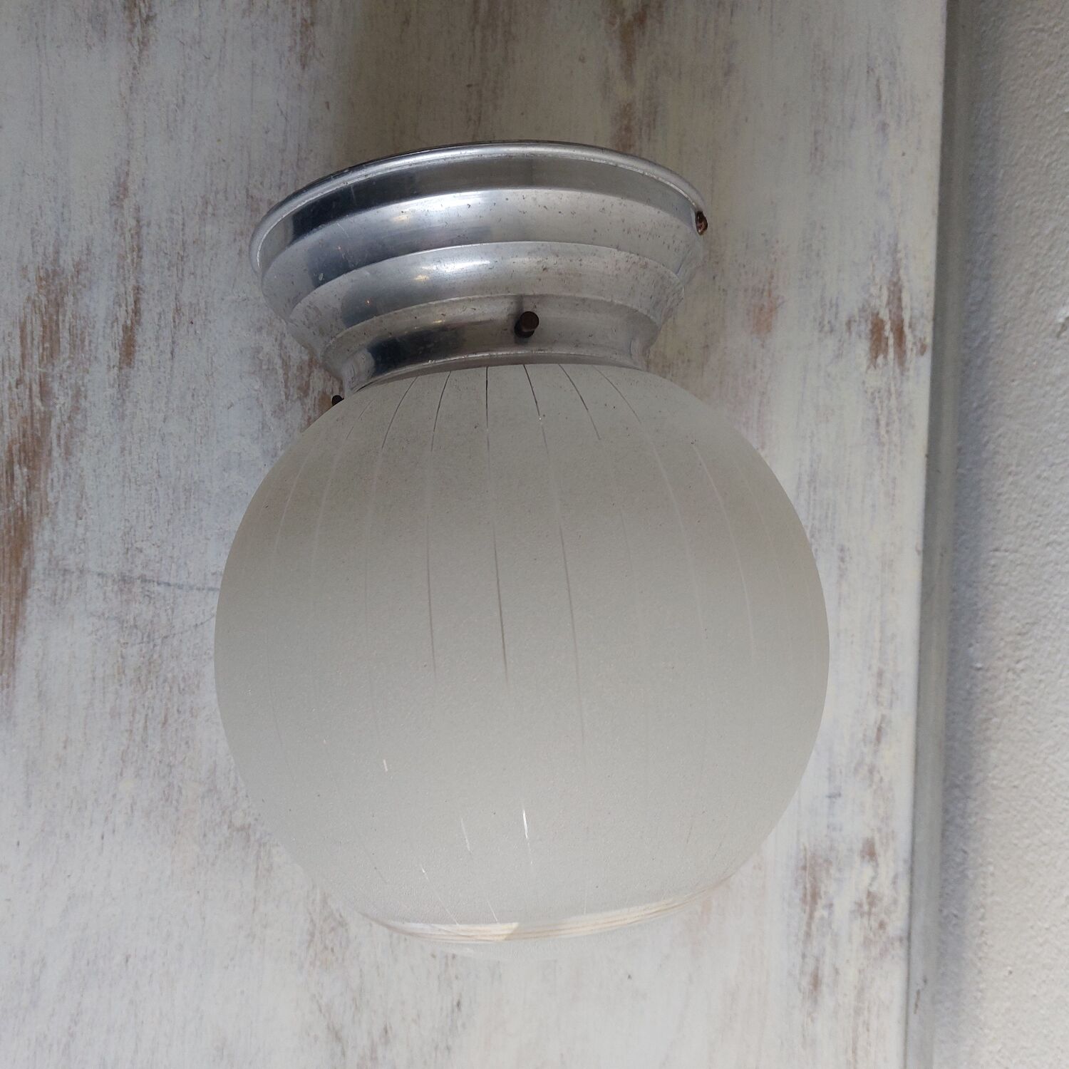 Globe frosted glass and aluminum