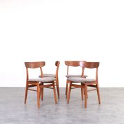 Mid-Century Danish Teak & Wool Dining Chairs from Farstrup, 1960s, Set of 4