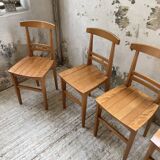 4 golden oak chairs