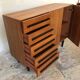 Vintage storage cabinet 1960's 5 drawers 2 doors