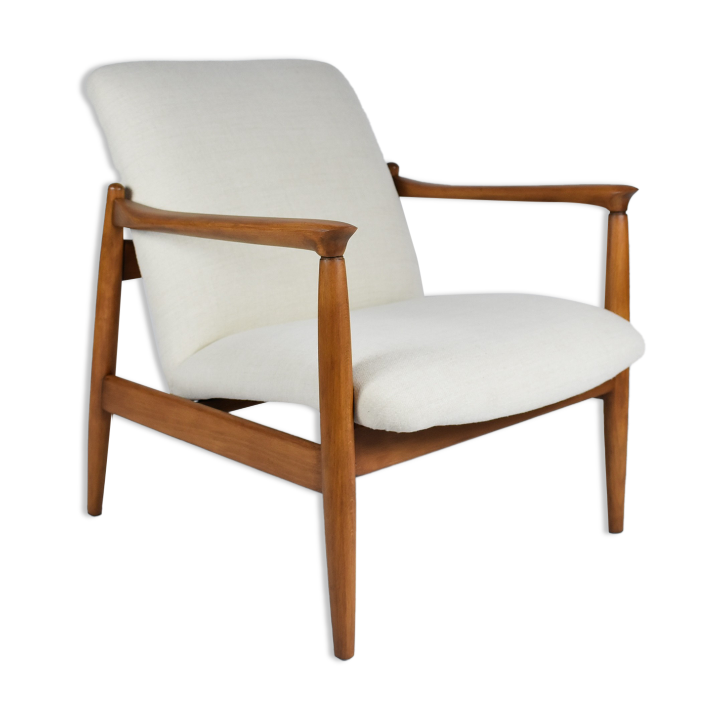 Polish icon, armchair model GFM-64, designed by E.Homa, 1960s, cream