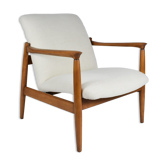 Fauteuil modèle GFM-64, conçu par E.Homa, années 1960, crème