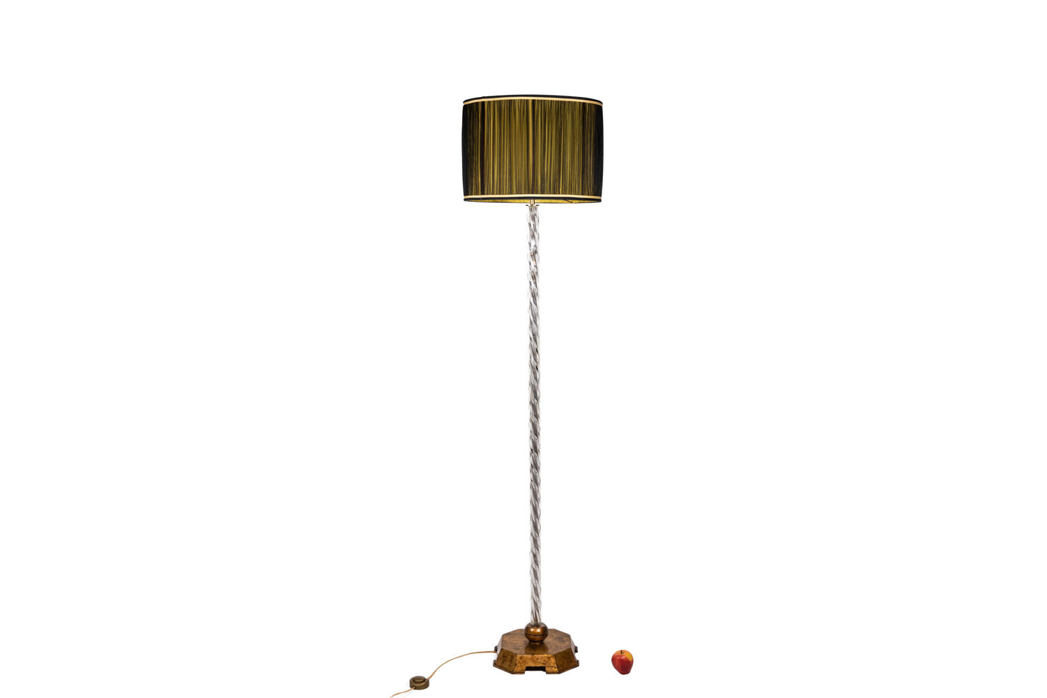 Glass and gilded metal floor lamp, 1950s