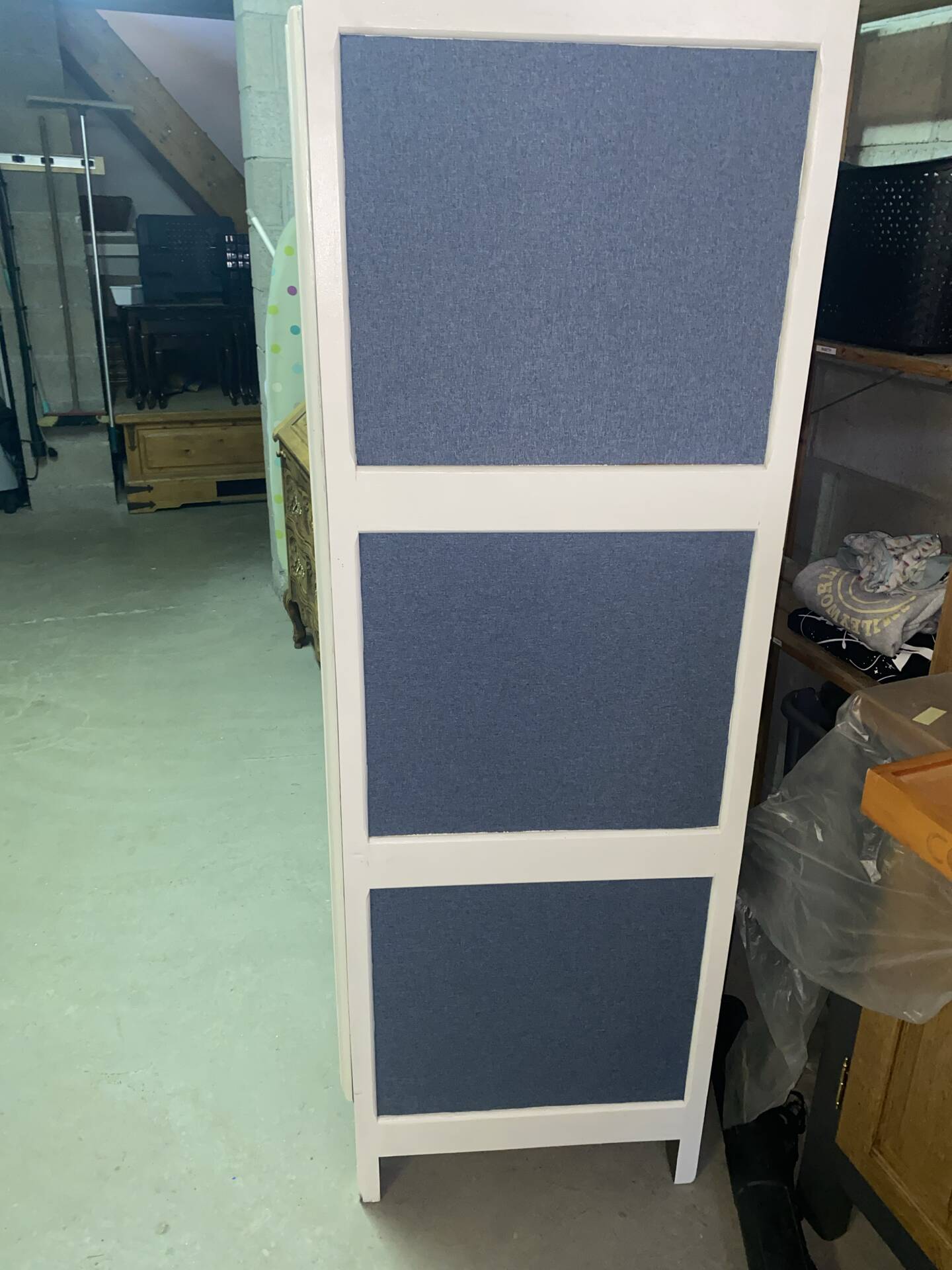 Dressing Room Revamped White/ Denim Fabric (Country Style - Shabby Chic)