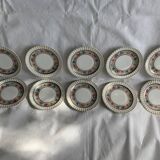 Dessert service 10 plates and a Bernardaud Limoges porcelain cake dish