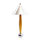 Lampe de table en hêtre et métal chromé