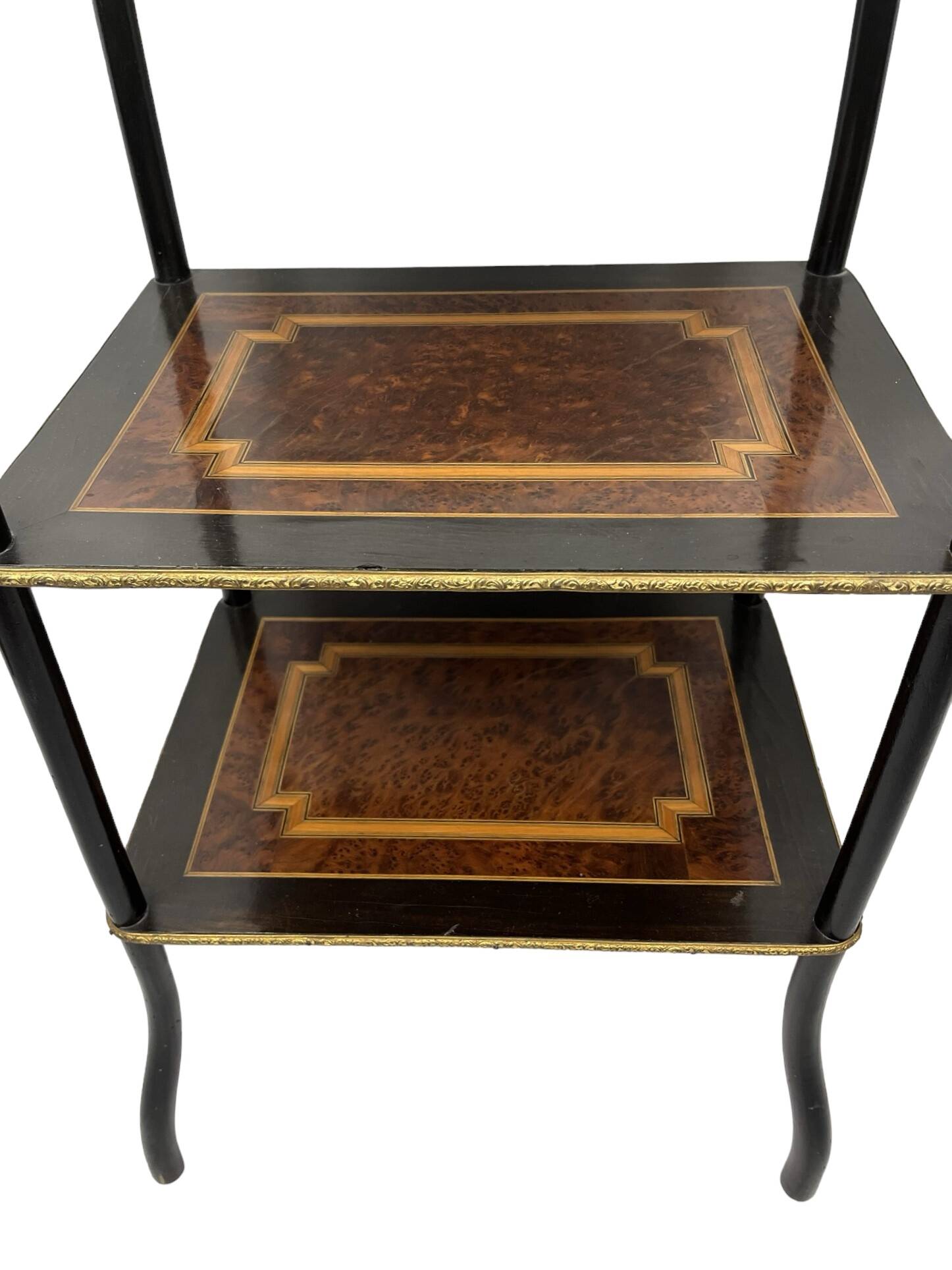 Old three-level Napoleon III marquetry sideboard, late 19th century