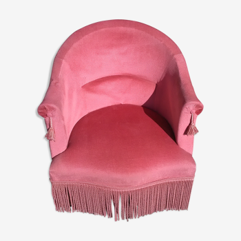 Old pink toad armchair