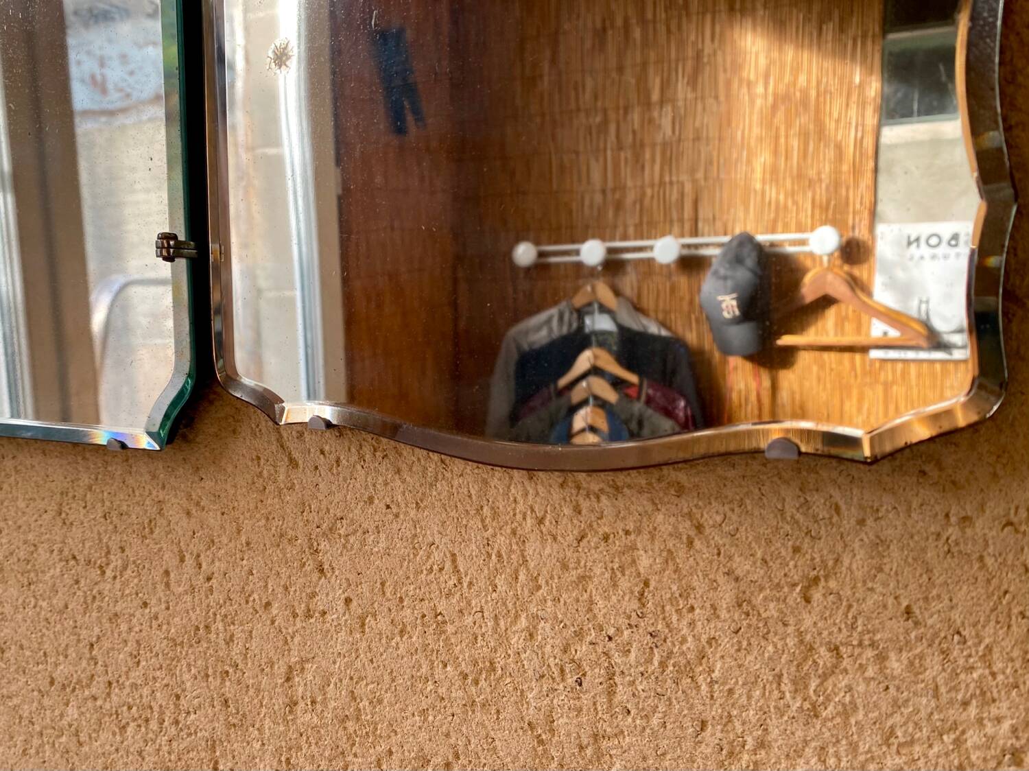 Miroir triptyque biseauté vintage art déco bauhaus années 30/40