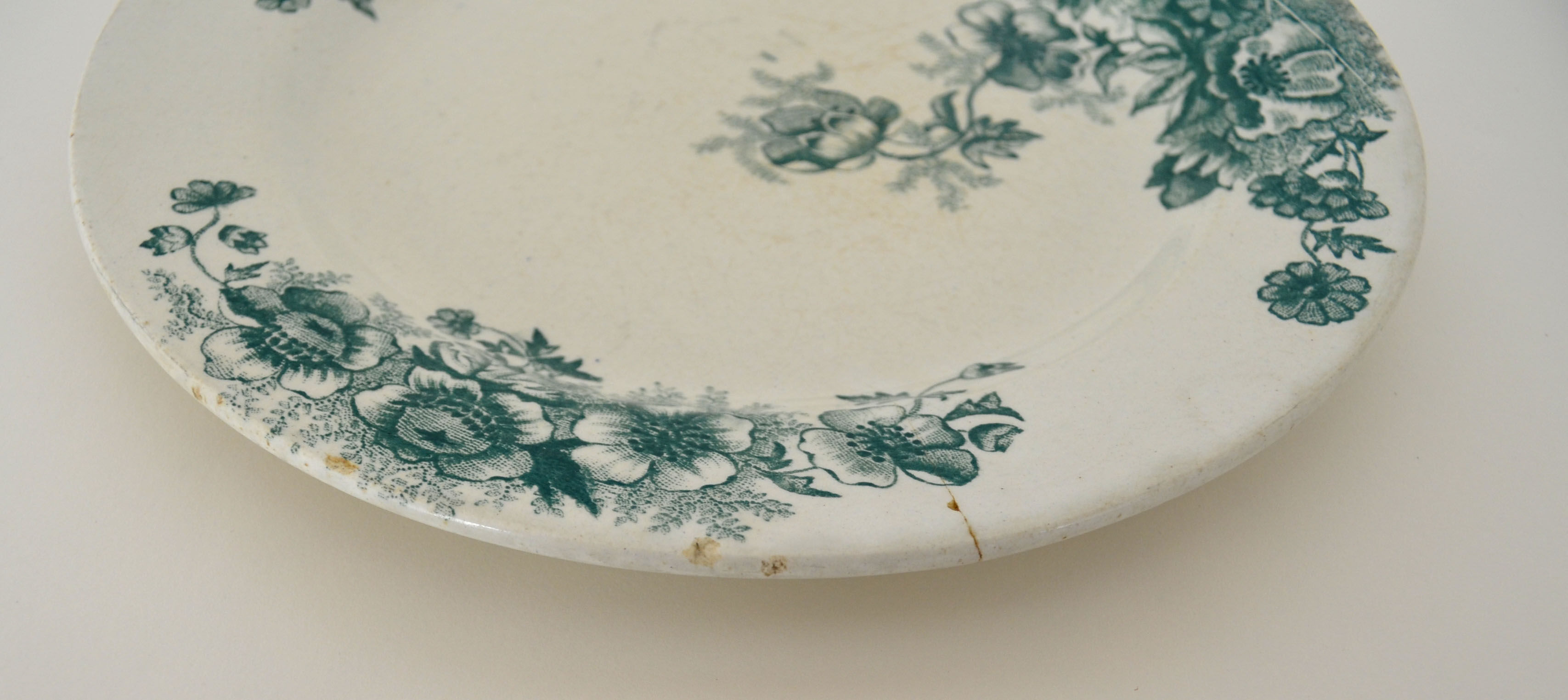 4 flat plates "Anemones" iron earth