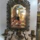Bronze candle holder mirror