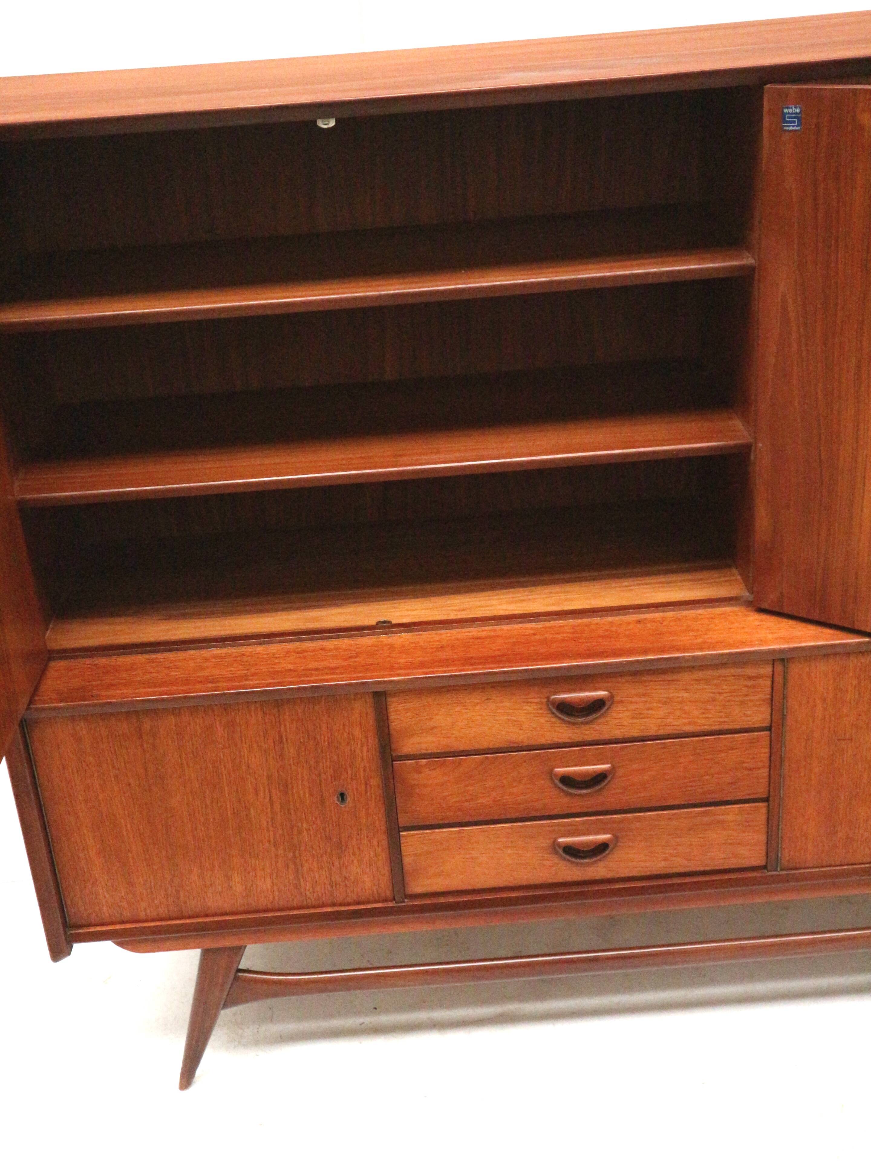 Vintage sideboard / highboard by Louis van Teeffelen for Wébé