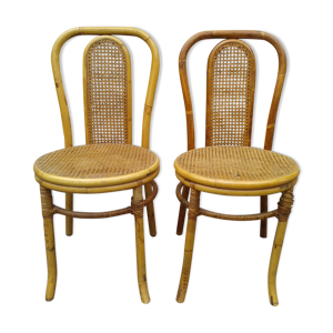 Lot de deux anciennes chaises bambou