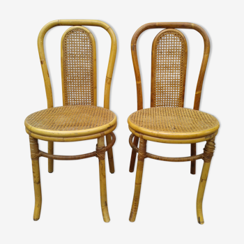 Vintage rattan bamboo chairs