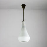 Suspension en verre de lait d’opaline vintage