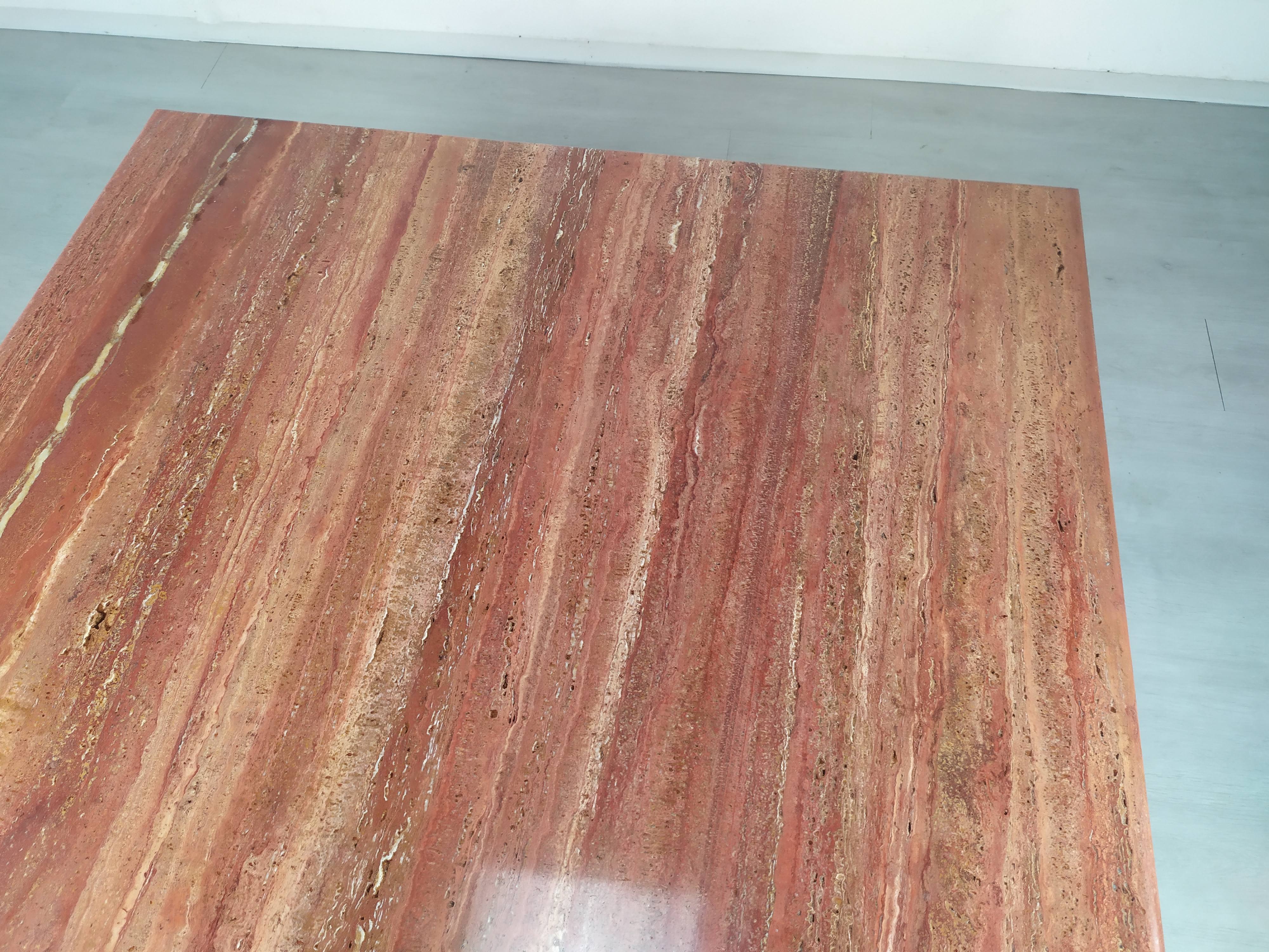 Travertine coffee table red design