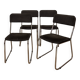 Lot de 4 chaises années 70 métal chromé