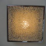 Vintage ceiling lamp with plastic sheets in chomed profiles 46x46 cm