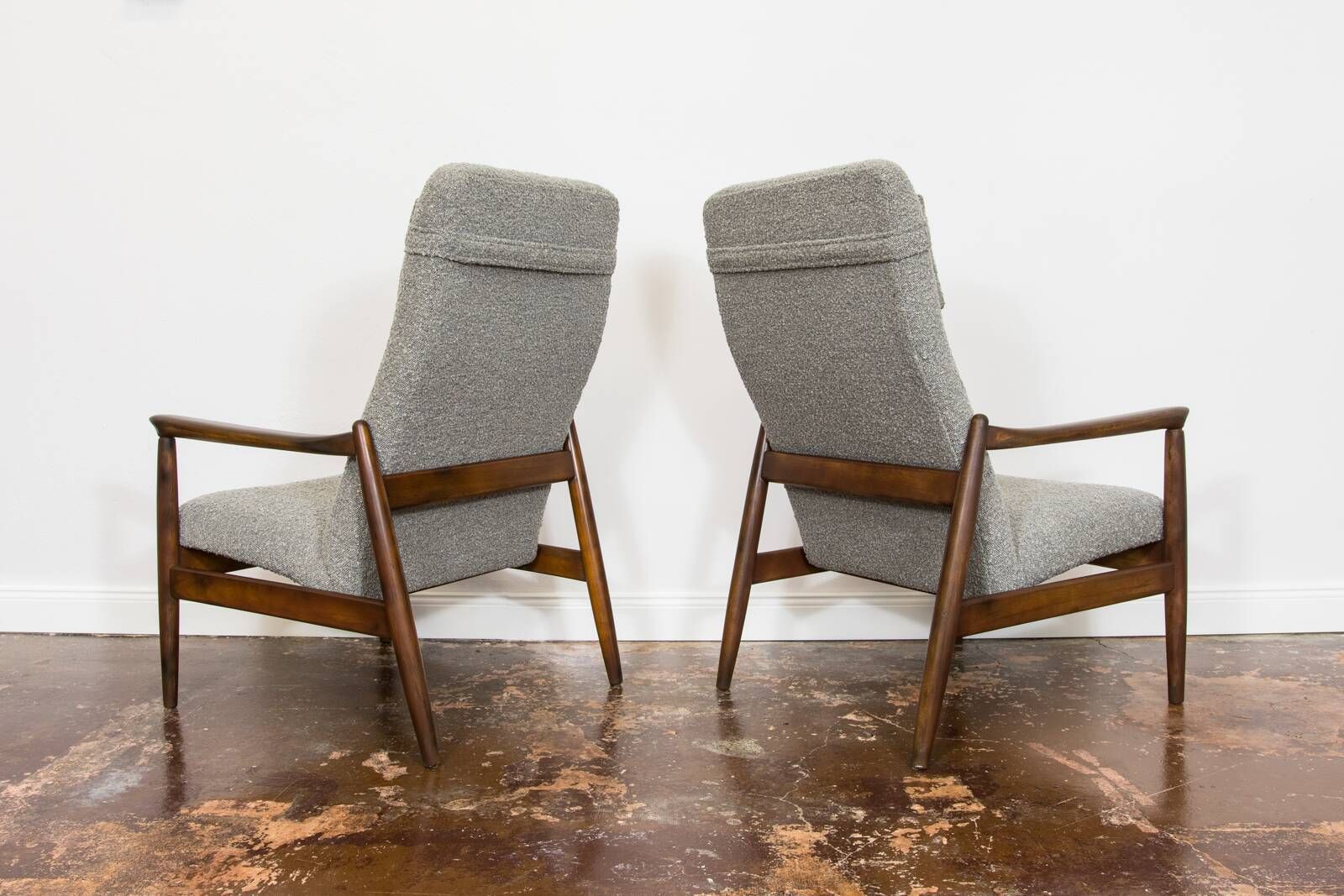 Mid-century high back armchairs by Edmund Homa, GFM, Poland, 1960s, set of
