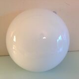 Half moon ceiling lamp in vintage white opaline 60/70s