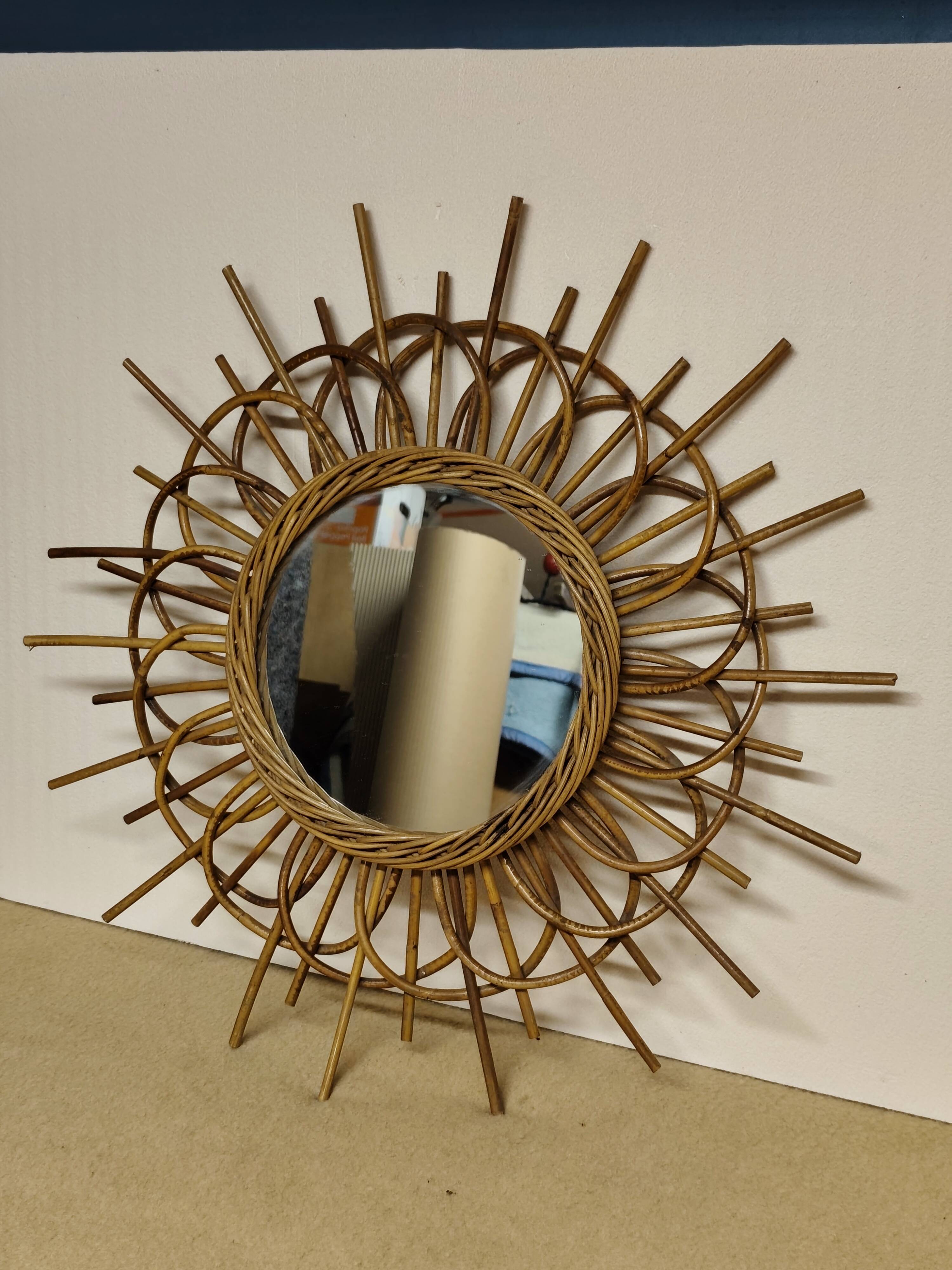 Vintage rattan mirror