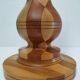 Lampe en bois tourné et incrustation de bois vintage
