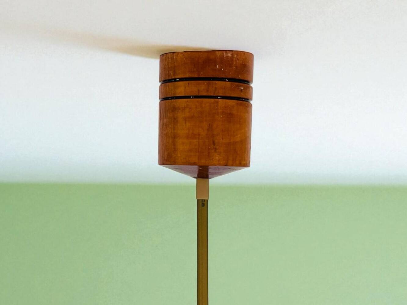 Mid Century wood hanging lamp wooden
