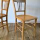Set of 5 Luterma light blond wood bistro chairs from the 50s