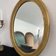 Large wooden mirror - oval - beveled - France - French decoration