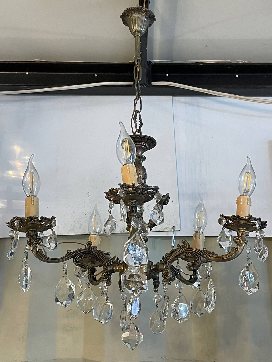 5-light crystal chandelier
