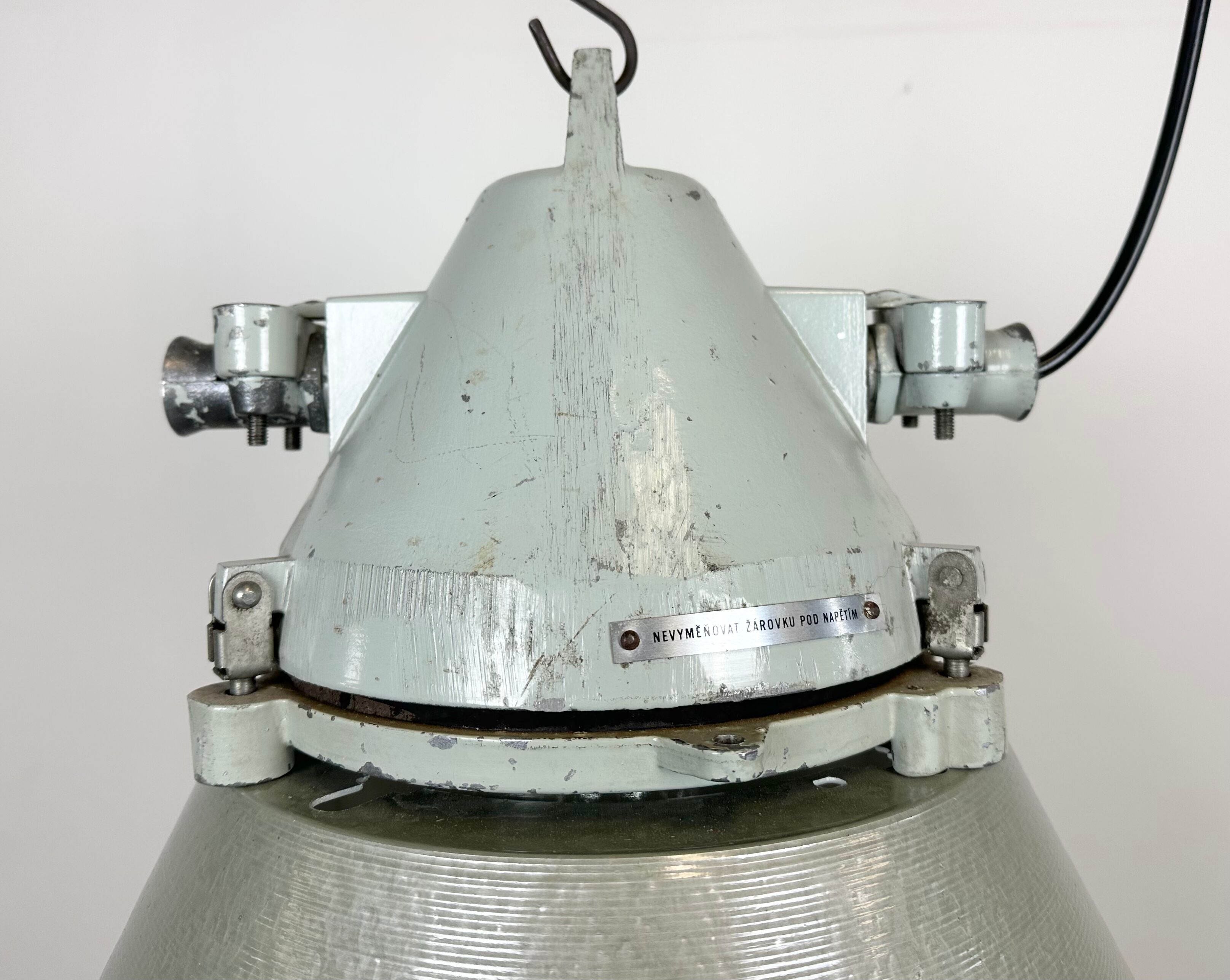 Industrial explosion proof lamp with aluminium shade from Elektrosvit, 1970s