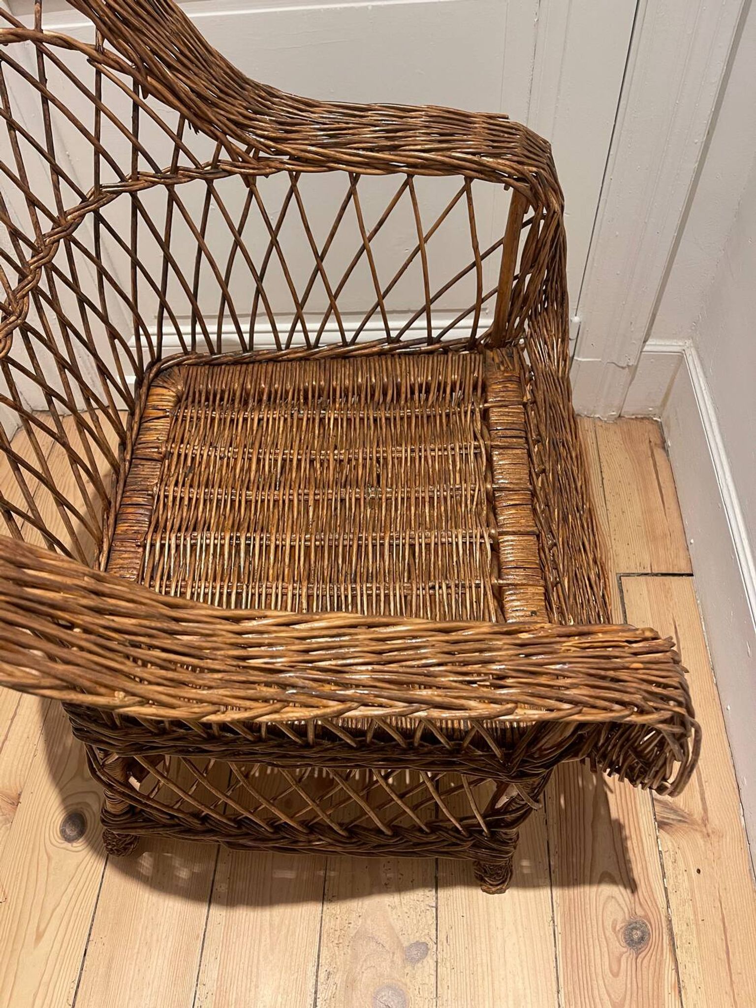 Grand Fauteuil en rotin vintage
