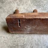 Brutalist wall coat rack 4 dark wood hooks