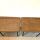 Paire de chevets bois et metal vintage