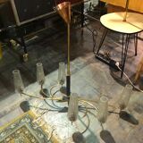 Vintage chandelier in glass and brass 1970