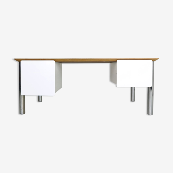 Bureau blanc minimaliste vintage Pays-Bas des années 1970