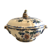 Ancienne soupière Gien décor au coq bleu