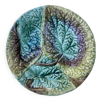 Set 8 slush plates with leaf decoration