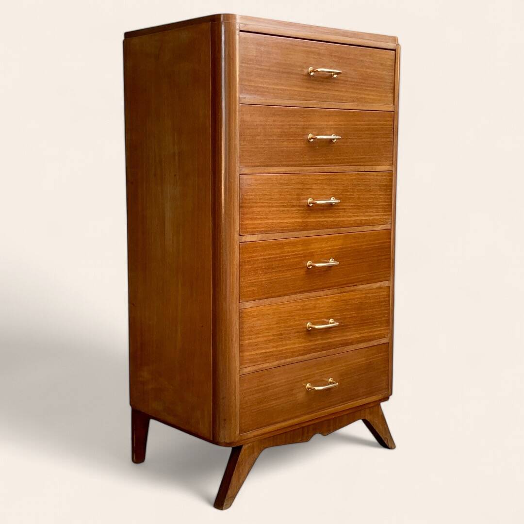 Vintage chest of drawers with compass feet 1960 H112