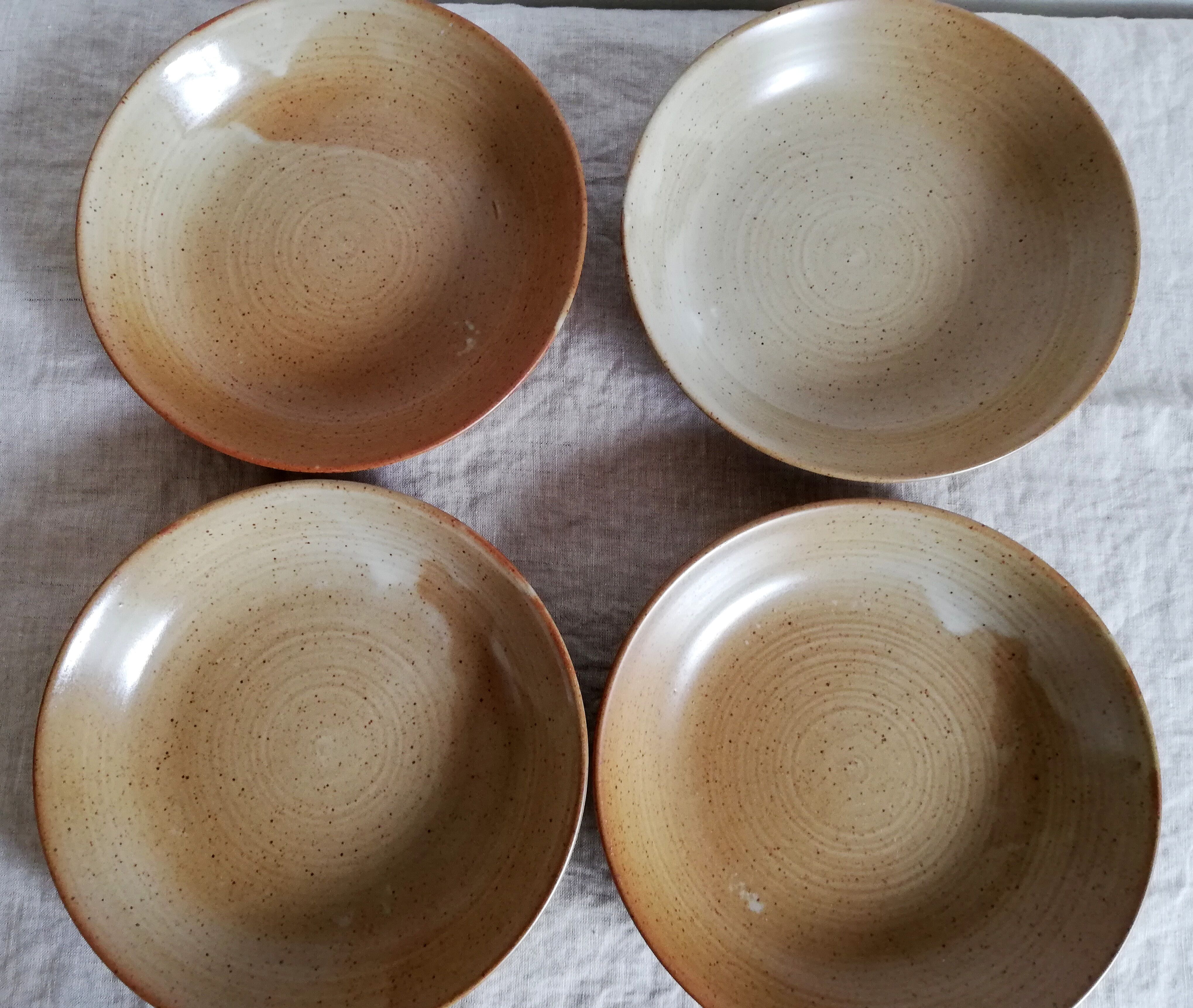 Service assiettes pour 4 en grès village CNP France