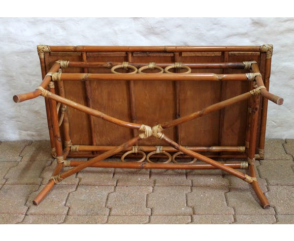 Bamboo and rattan coffee table