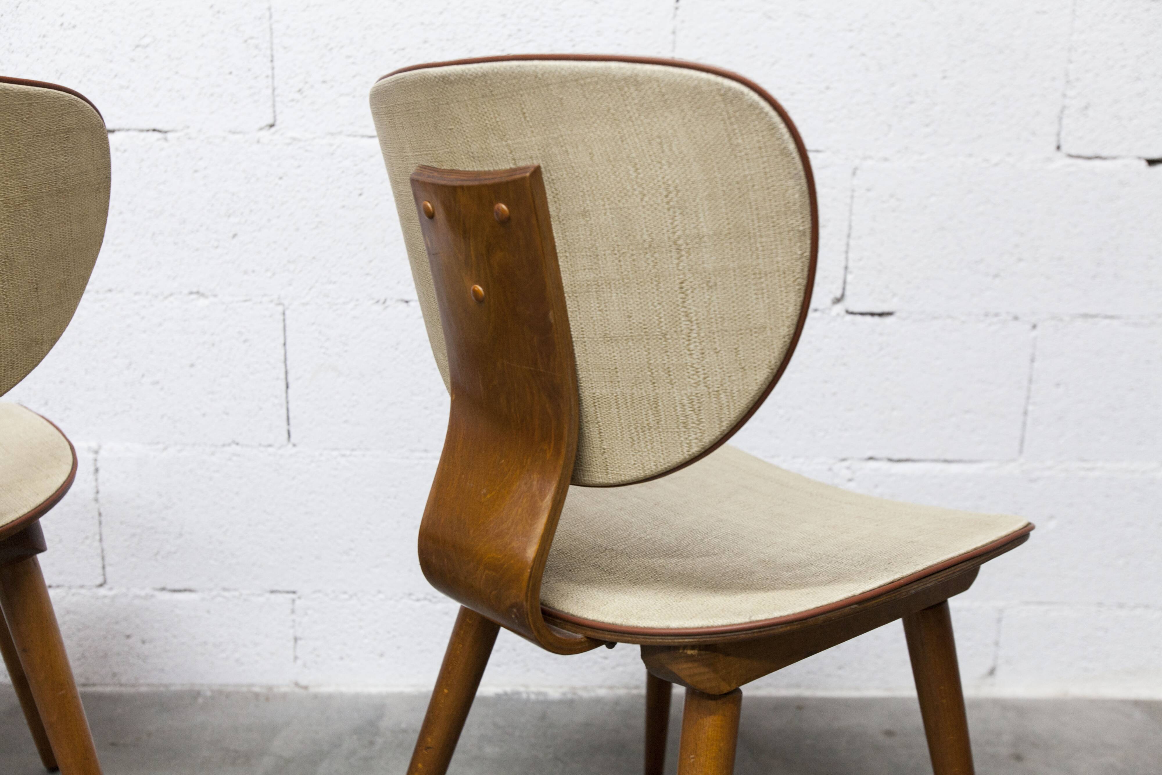 Pair of Baumann chairs No. 831 G1 "design Max Bill" 1960