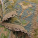 Laine verte Afghan Kilim Traditionnel Géométrique Tissé à plat Tapis fait à la main - 80x120cm