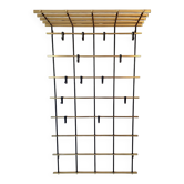 Wall-mounred brass and metal coat and hat rack, 1960s