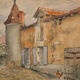 Watercolor on paper Maison Bouheben in Aubagnan by G. Rémy 1932