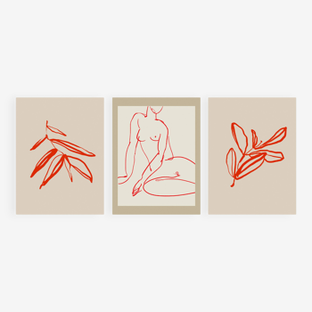 Set of 3 giclee prints, 50x70